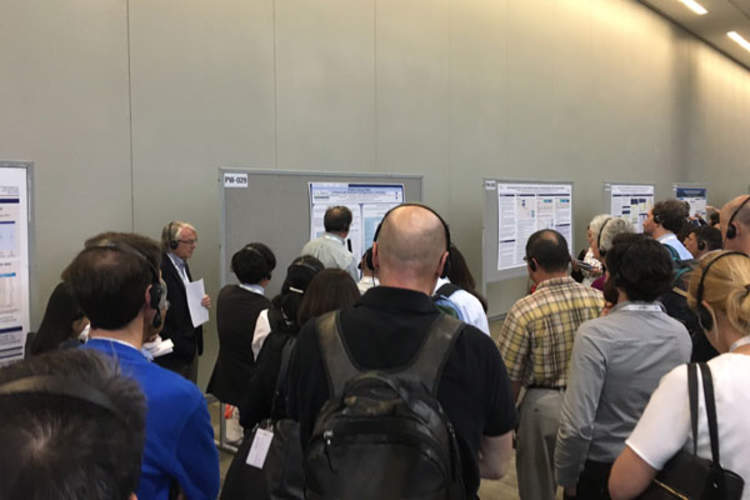 Lead author Esteban Martinez, M.D., Ph.D., presents his study results.