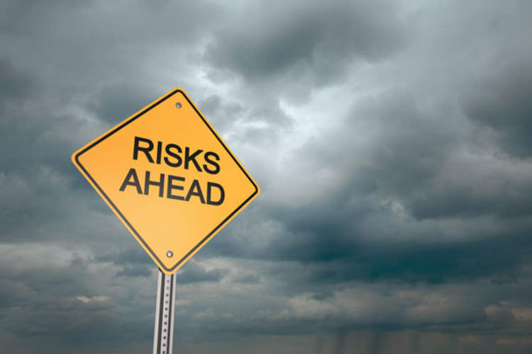 Risks Ahead sign