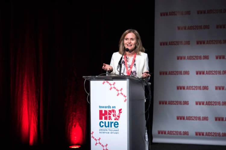 Dr. Lewin speaks at the Towards an HIV Cure Symposium, Durban, South Africa, July 2016 (Credit: International AIDS Society/Steve Forrest/Workers' Photos)