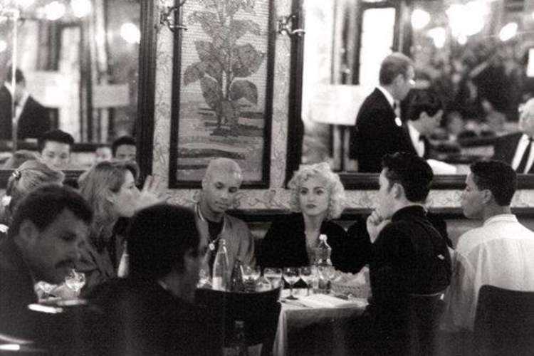 Madonna with her dancers and others, in Paris (Courtesy of Strike a Pose)