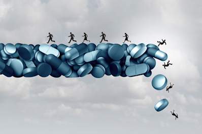figures falling off of pills