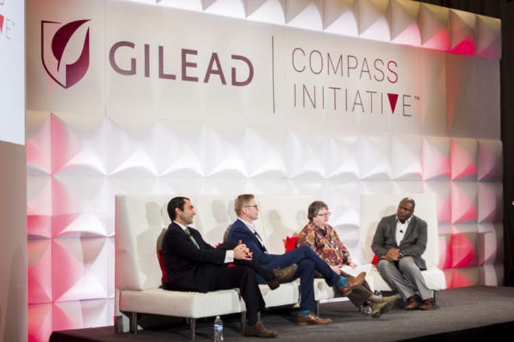 Gilead COMPASS Initiative panel discussion participants (L-R): Dr. Michael Mugavero (UAB School of Public Health), Nic Carlisle (Southern AIDS Coalition) and Kathie Hiers (AIDS Alabama) with moderator Douglas Brooks (Gilead Sciences) at The Harbert Center