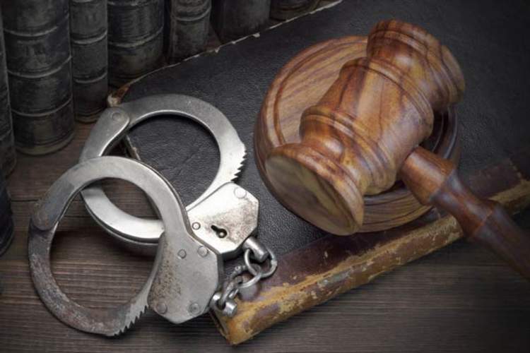 handcuffs and gavel