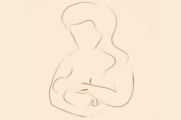 breastfeeding line art