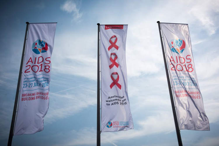 AIDS 2018 conference flags