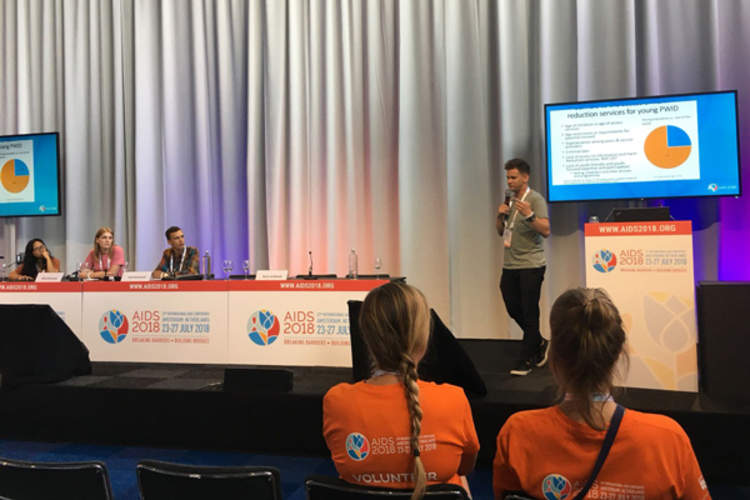 Panelists of 'Bridging the Drug Stigma' at AIDS 2018 in Amsterdam, the Netherlands