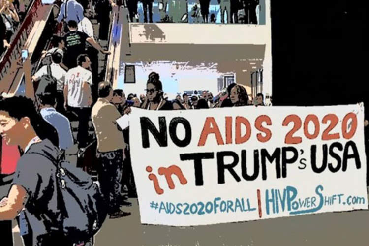 Protesters at AIDS 2018 conference