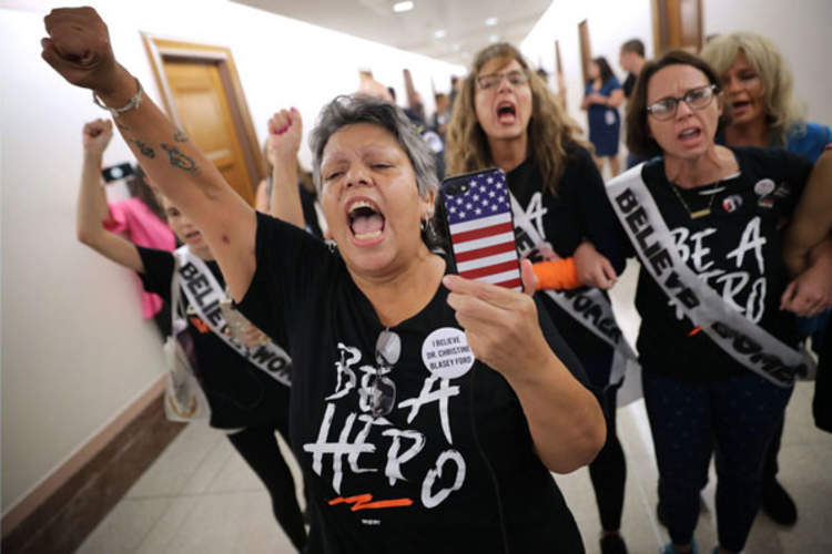 Activists protesting against Supreme Court nominee Judge Brett Kavanaugh