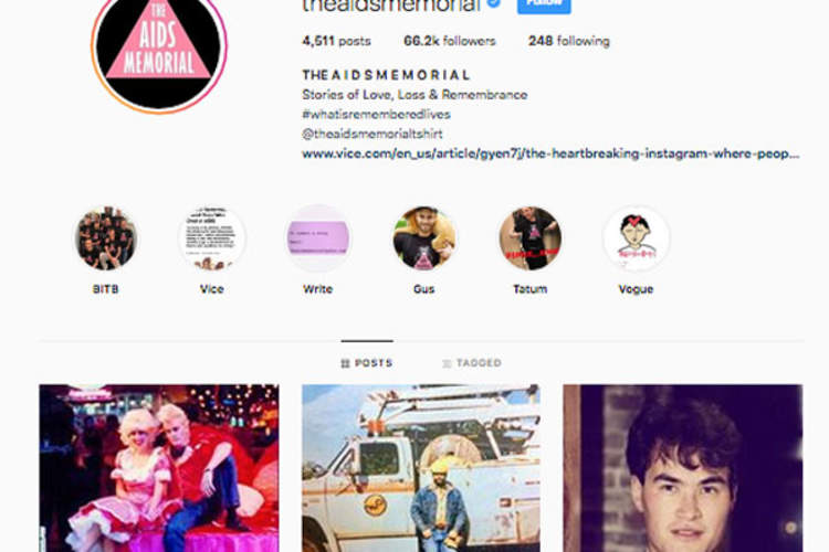 AIDS Memorial Instagram Account