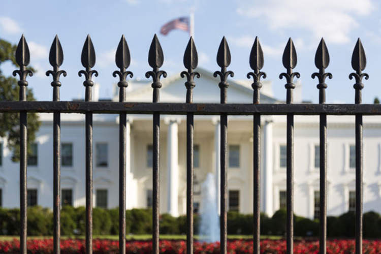 White House behind fence