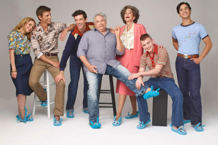 Roxanna Hope Radja, Ward Horton, Michael Urie, Harvey Fierstein, Mercedes Ruehl, Jack DiFalco, and Michael Hsu Rosen