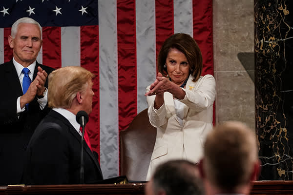 Nancy Pelosi clapping at the 2019 State of the Union