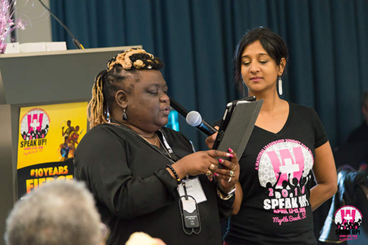 Stacy Jennings and Naina Khanna at SPEAK UP!, a national leadership summit for women living with HIV.