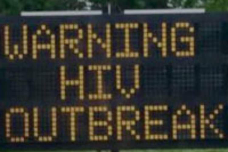 Warning HIV Outbreak Sign Appears on Indiana Highway Img