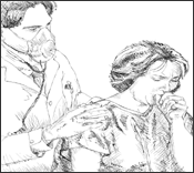woman coughing