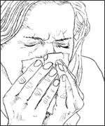 woman covering mouth