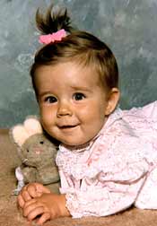 Alora not long after she was born on Dec. 16, 1985