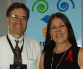 Loreen with Dr. Bruce Walker at the XVI International AIDS Conference in Toronto, Canada, August 2006. Loreen is participating in Dr. Walker's study on 'elite HIV controllers.'