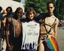 My mom at her first Pride parade in the mid-90s as a member of PFLAG.