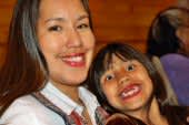 Shana and Mallory, at age 7, at the annual Bacone College Powwow.