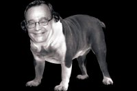 Moral compass of a dog? NY Post Editor-in-Chief Col Allan poses for the camera.