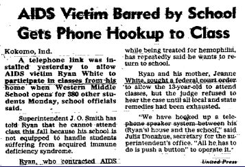 AIDS Victim Barred by School.