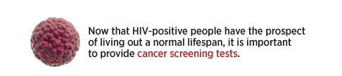 Not that HIV-positive people have the prospect of living out a normal lifespan, it is important to provide cancer screening tests.