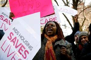 Protesting the Bloomberg administration's harmful policies on World AIDS Day 2011. Photo: Julie Turkewitz.