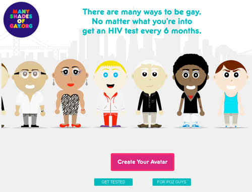 Screen shot of Many Shades of Gay website.