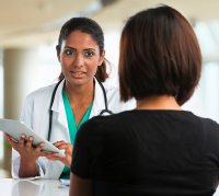 medical professional and patient
