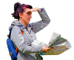 woman with map