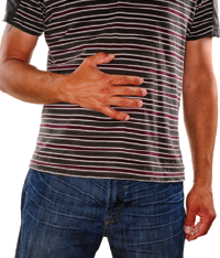 man holding stomach