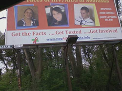 Nina on a billboard