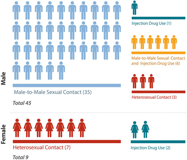 Diagnoses of HIV Infection among Adult and Adolescent Native Hawaiians and Other Pacific Islanders, by Transmission Category, 2016
