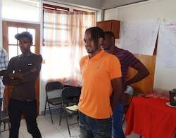 Peer educators in DomCHAP's Dominica Healthy Men Project take part in a training session.
