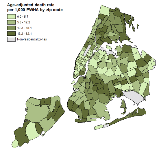 Figure 5.4: Age-adjusted death rates, NYC 2012