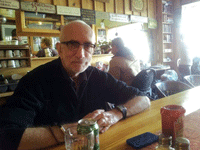 Editor Bob Leahy, when he isn't caring for his partner and new puppy, has breakfast every morning here at Jeannine's Backtalk Cafe in Warkworth, Ontario (pop 700).
