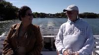 Aquin reunites with his partner's sister in Orlando. (Credit: video still, Cecilia Aldarondo)