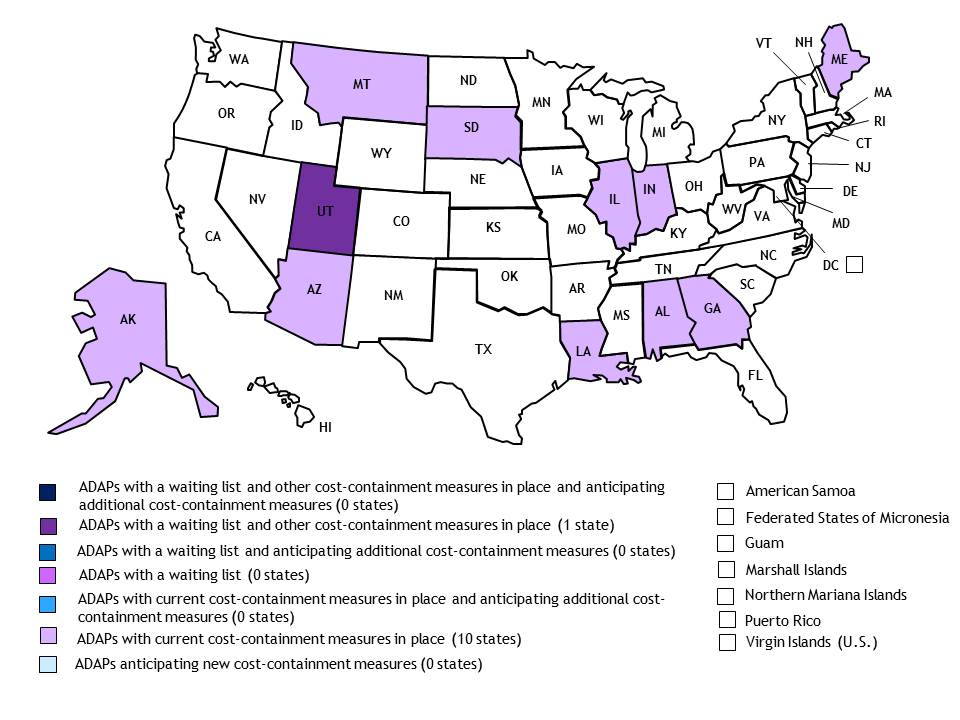 ADAPs With Current or Anticipated Cost-Containment Measures, Including Waiting Lists, as of November 12, 2013
