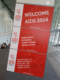 AIDS 2014 welcome sign