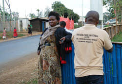 Aimée Furaha (left), head of AHUSADEC's sex worker program, and Raphael Ngeleza, director of AHUSADEC.