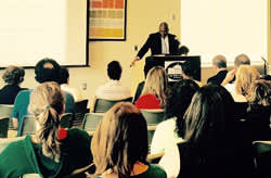 Douglas Brooks, Director, ONAP, receives stakeholder input on updating NHAS. Boston Regional Forum, May 8, 2015.