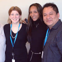 Leyla (center) during a visit to the Fenway Institute in Boston.