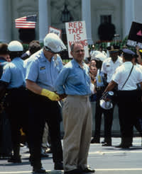 Larry Kramer arrested during a Washington protest in 1987
