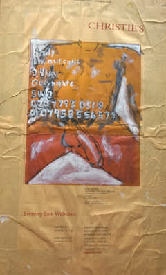Jose Luis Cortes, 'Christie's (sex add),' gouache on newspaper, 2010