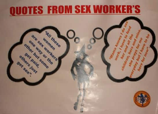 Quotes used to develop IEC materials for sex workers.