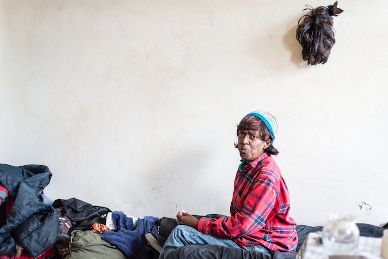 Loren Jones is HIV-positive and was homeless for years. She now lives in a government-subsidized studio apartment in downtown Berkeley. (Heidi de Marco/KHN)