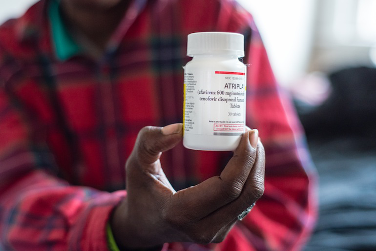 Jones can now afford to take antiretroviral drugs to suppress her HIV viral load. 'You have to be a hustler for your own health,' she said. (Heidi de Marco/KHN)