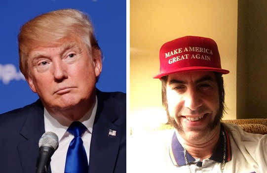 Donald Trump and Sacha Baron Cohen