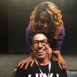 Charles Sanchez with his diva role model, Jennifer Holliday, at USCA 2016 (Credit: Gregg Cassin)